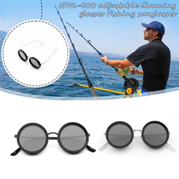 ND2-400 Adjustable Dimming Glasses Fishing Sunglasses UV Anti UV Personalized Polarized Sunglasses ND Filter Adjustable Dimming