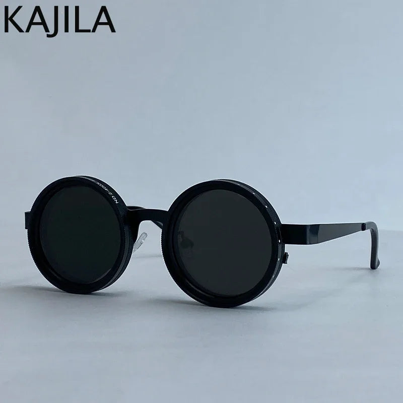 Polarized Small Frame Round Steampunk ND9 Adjustable Dimming Sunglasses Men Light-Reducing Sun Glasses For Fishing Driving UV400